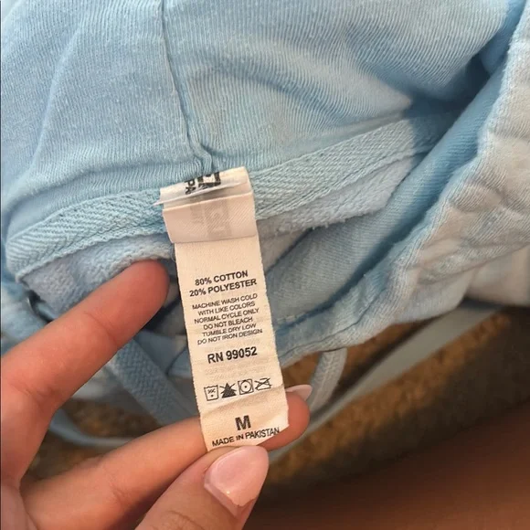 WWJD x HWLF Light Blue Hoodie with White Text - Picture 2 of 2